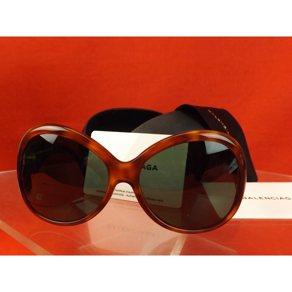 NWT BALENCIAGA BA2013 53N HAVANA PLASTIC FRAME OVERSIZED SUNGLASSES $495 ITALY - Picture 11 of 12